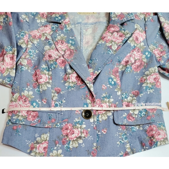 🎉Rare! FREE PEOPLE Romantic Floral Crop Blazer, NEW with Tag - Picture 8 of 11